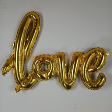 Шар (41''/104 см) Фигура, Надпись "Love", Золото